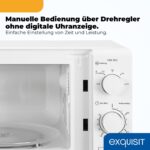 Exquisit Mikrowelle 700 W, 20 L – Kompakte Bedienung mit 5 Leistungsstufen & Auftaufunktion – Bild 4