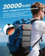 A ADDTOP Solar Powerbank 20000mAh – 22.5W Schnellladung & 4 Solarpanels für Outdoor – Bild 2