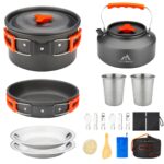 THTYBROS 17-teiliges Camping-Kochgeschirr-Set – Hart eloxiertes Aluminium für Outdoor & Wandern