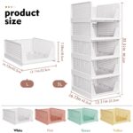 SNSLXH Kleiderschrank Organizer 5er Pack – Stapelbare Aufbewahrungsboxen mit Schubladen für optimale Ordnung – Bild 2