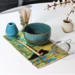 Qxeutm Matcha Set mit Bambus Besen & Keramik Schale – 7-teiliges Ceremonial Tea Set Blau – Bild 2