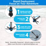 Alpinista Bootsanker 1,59 kg mit 12 m Seil – Klappanker für SUP, Kajak & Schlauchboot – Bild 4