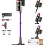 TVTAU Akkustaubsauger 55000Pa mit Anti-Tangle-Bürste – Kabelloser Stielstaubsauger für Tierhaare