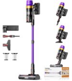 TVTAU Akkustaubsauger 55000Pa mit Anti-Tangle-Bürste – Kabelloser Stielstaubsauger für Tierhaare