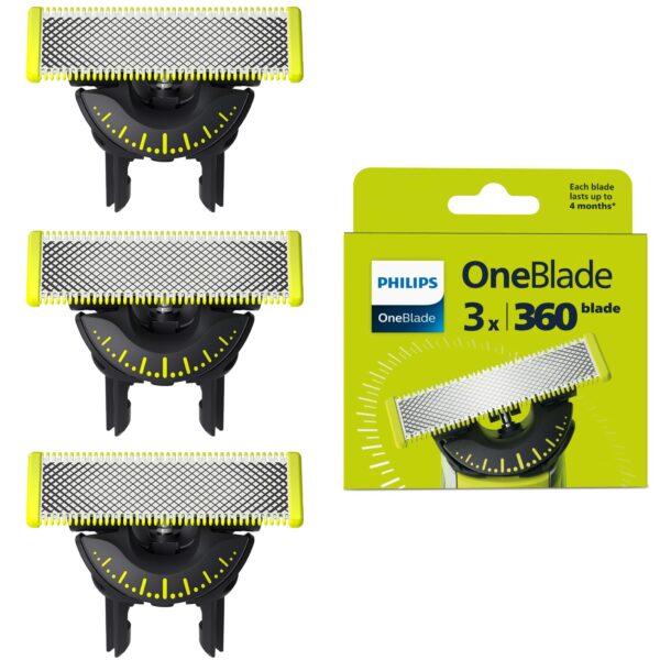 Philips OneBlade 360-Klingen 3er-Pack – Original Ersatzklingen für alle OneBlade Modelle