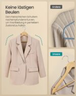SONGMICS 30er Set Holzkleiderbügel aus Birkenholz – Platzsparend & stabil bis 5 kg – Bild 6