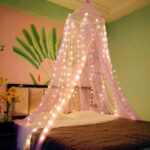 Eimilaly Zweifarbiger Betthimmel Rosa-Lila mit LED-Lichtern – Prinzessinnen-Baldachin für Mädchen – Bild 4