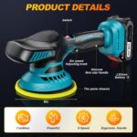 XIAZIR Akku Poliermaschine 150mm mit 2×21V Batterien & 6 Geschwindigkeiten – Kabellos bis 5500RPM – Bild 4
