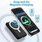 AOGUERBE 10000mAh Magnetische Wireless Powerbank – MagSafe Schnellladung für iPhone – Bild 5