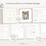 mintkind® Babyalbum «Mein erstes Jahr» Beige Leinen – 176 Seiten Hardcover mit Sticker-Set – Bild 5
