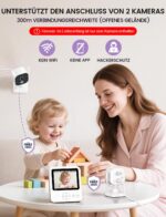 OBVHNUA Babyphone mit Kamera 720P – Ohne WLAN, 12h Akku & Nachtsicht – Bild 3