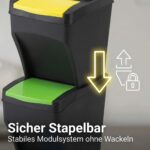 Plana Practic 3er Mülleimer 75L mit Stapelbox – Abfallsystem für Küche & Büro – Bild 4