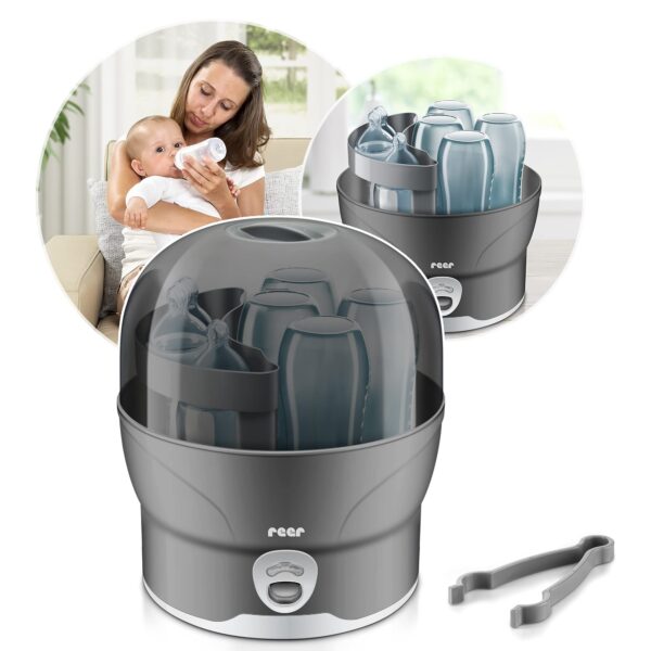 reer Vapomat S Dampfsterilisator – Babyflaschen-Desinfektion für bis zu 6 Flaschen in 10 Minuten