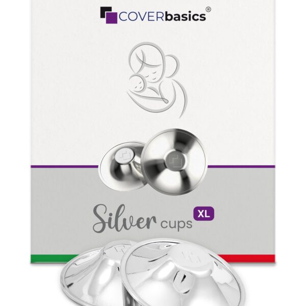 COVERbasics Silberhütchen XL – Stillhütchen aus Silber für empfindliche Brustwarzen