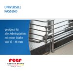 reer CLASSIC Herdschutzgitter 65 cm Edelstahl – Kindersicherung ohne Bohren für alle Herdarten – Bild 6
