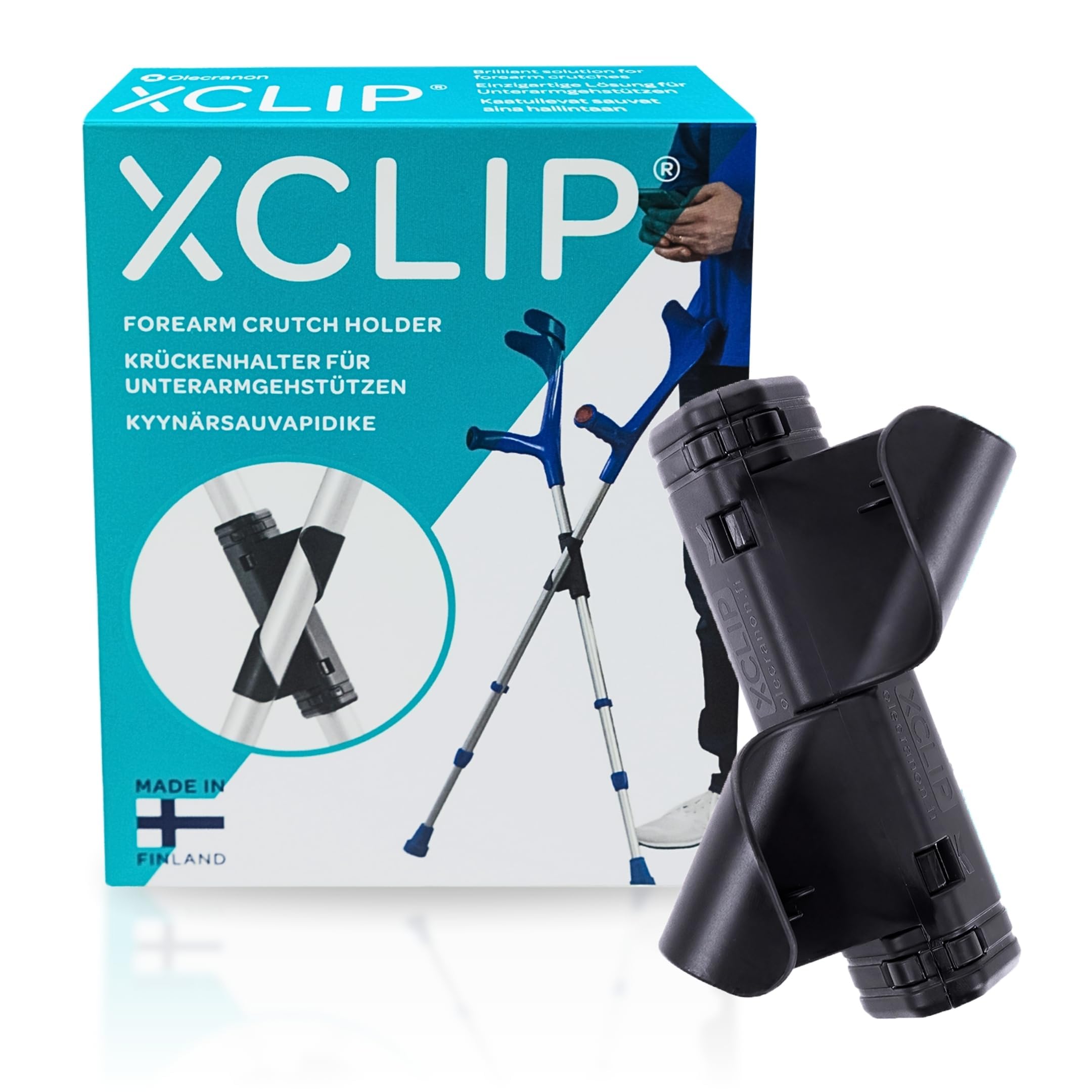 71waiLpvskL._SY2160_.jpg XCLIP Unterarm-Krückenhalter mit X-Design für 64-72 mm Umfang – Tragbare Halterung – Bild 1