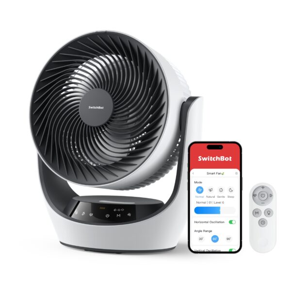 SwitchBot USB Tischventilator – Leiser Akku-Umluftventilator mit Sprachsteuerung