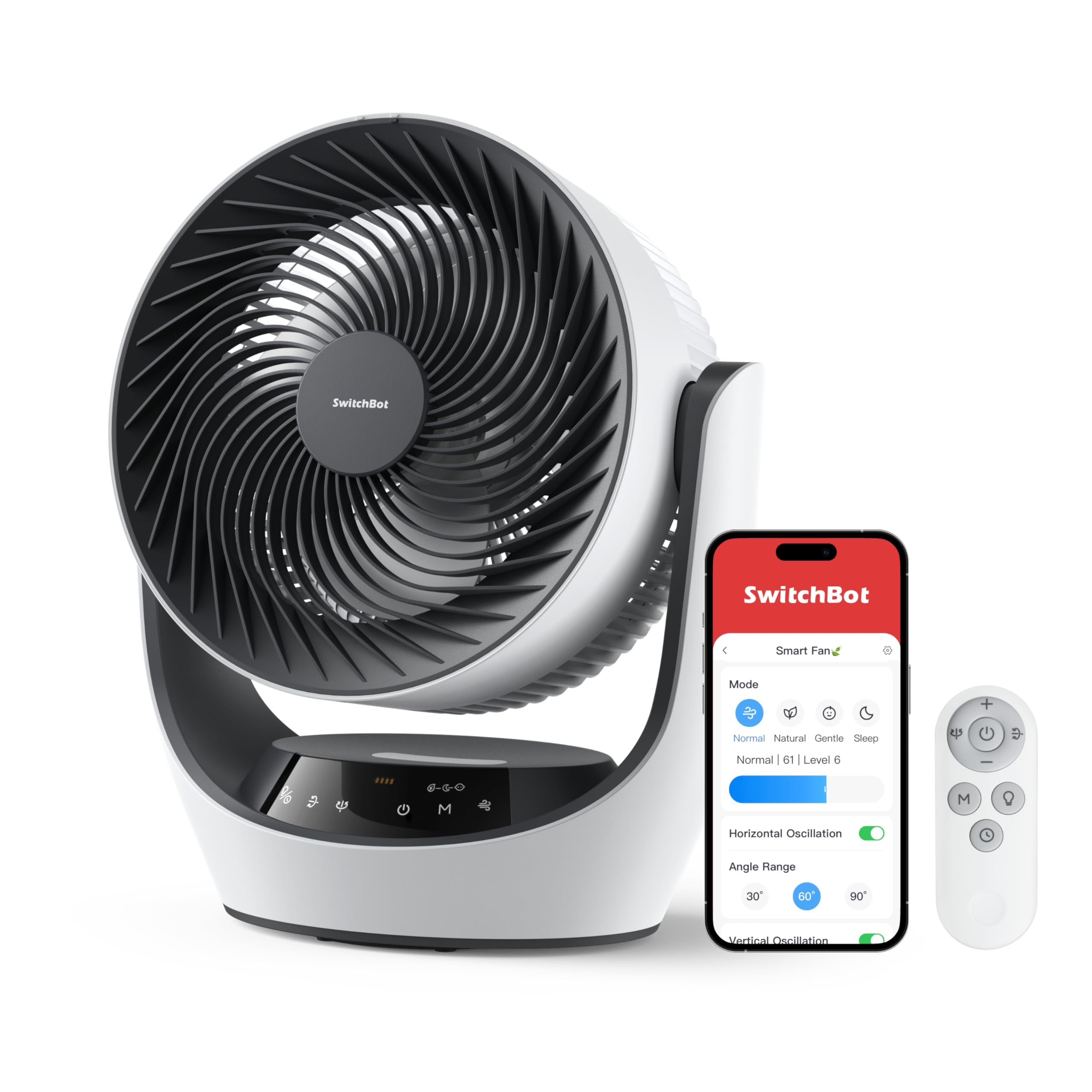 71wmO09a2L._SY2560_.jpg SwitchBot USB Tischventilator – Leiser Akku-Umluftventilator mit Sprachsteuerung – Bild 1