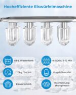 WELLENT Eiswürfelmaschine mit Schublade – 12 kg/24h Eisproduktion für Küche & Bar – Bild 2