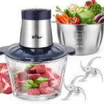 Bear Elektrischer Fleischwolf 2L+1.8L mit 600W & 2 Geschwindigkeiten – Häcksler für Fleisch & Gemüse