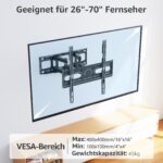 MOUNTUP TV-Wandhalterung 26-70 Zoll – Schwenkbar & Neigbar bis 45 kg – Bild 2