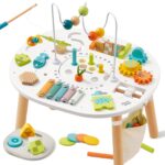 Giant Bean Holz-Aktivitätstisch 11-in-1 – Motorik & Lernspielzeug für Kleinkinder ab 1 Jahr