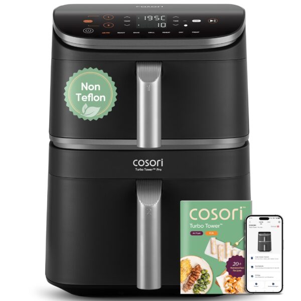 COSORI Turbo Tower Pro Smart Airfryer 10,8L – Intelligente Heissluftfritteuse mit DualBlaze