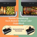 COSORI Dual Blaze TwinFry 10L Heissluftfritteuse – Professionelle Dual-Kammer Airfryer TF102S – Bild 4