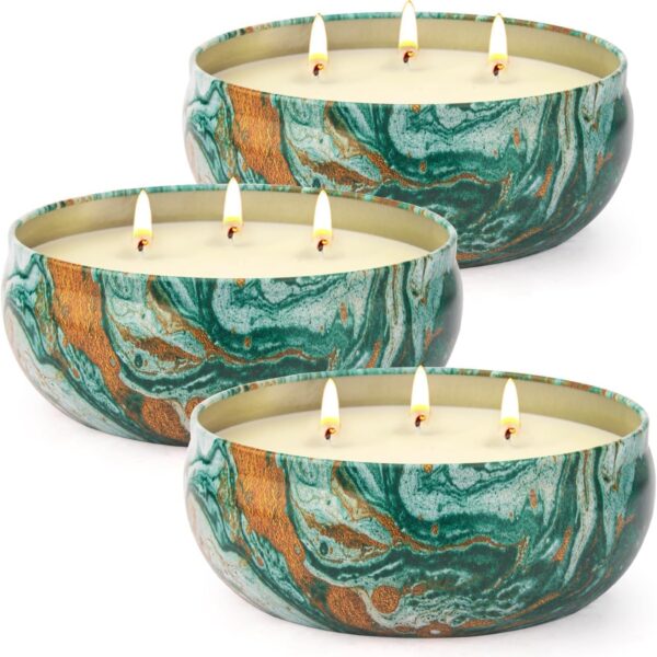 3er Set Citronella Kerze Outdoor 15oz – Natürliches Sojawachs mit 240+ Stunden Brenndauer