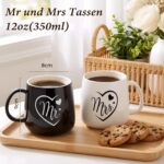 TUZELIYA Mr & Mrs Hochzeitsgeschenk Set 6-teilig – Tassen, Handtücher & Schürzen für Brautpaare – Bild 4