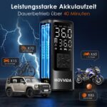 HOVVIDA Elektrische Luftpumpe 5200mAh – Tragbarer Kompressor mit Auto-Abschaltung für Fahrrad, Auto, Motorrad – Bild 5