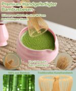 JBER Matcha Set Rosa 7-teilig – Handwerkliches Matcha Zubehör mit Bambusbesen & Keramikschale – Bild 4