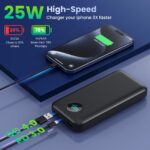Pxwaxpy 26800mAh Power Bank USB-C mit Kabel – 25W Schnellladung für 5 Geräte – Bild 3