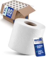 wolk Toilettenpapier 3-lagig 80 Rollen – XXL Vorratspack plastikfrei & ergiebig