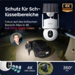aosu 4K 8MP Solar-Überwachungskamera mit 360° PTZ & Farb-Nachtsicht – WLAN Aussenkamera ohne Abo – Bild 2