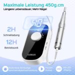 COSLUS E51 Elektrische Nagelfräser 40000 U/min – Professionelles 6-in-1 Maniküre Set – Bild 4