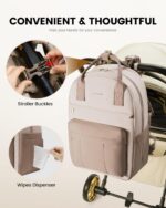 LOVEVOOK Wickelrucksack Gross mit Wickelauflage – Windeltasche für Eltern & Kinderwagen – Bild 5