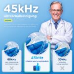 KLiHD Ultraschallreiniger 45000Hz mit UV-Licht – 200ml Zahnersatz & Schmuck Reiniger – Bild 3