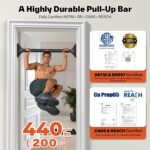 Sportneer Klimmzugstange Türrahmen 75-94 cm – Ausziehbar ohne Bohren mit 360° Drehschloss – Bild 5