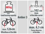 EUFAB AMBER 3 Fahrradträger für Anhängerkupplung – E-Bike geeignet, 3 Fahrräder – Bild 6