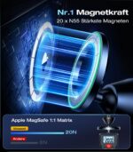 VICSEED Vollmetall MagSafe Autohalterung – Lüftungsmontage mit 26x N55 Magneten für iPhone & Samsung – Bild 8