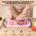 Schneidebrett Set 3-teilig aus Weizenstroh – BPA-frei & spülmaschinenfest für die Küche – Bild 5
