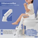 DEANIC Kindertoilettensitz mit Leiter & PU-Polsterung – Sicherer Toilettenaufsatz für Kinder 1-7 Jahre – Bild 8