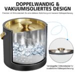 iHoo 3.2L Eiskübel mit Deckel & Schaufel – Vakuumisolierter Edelstahl-Weinkühler – Bild 4