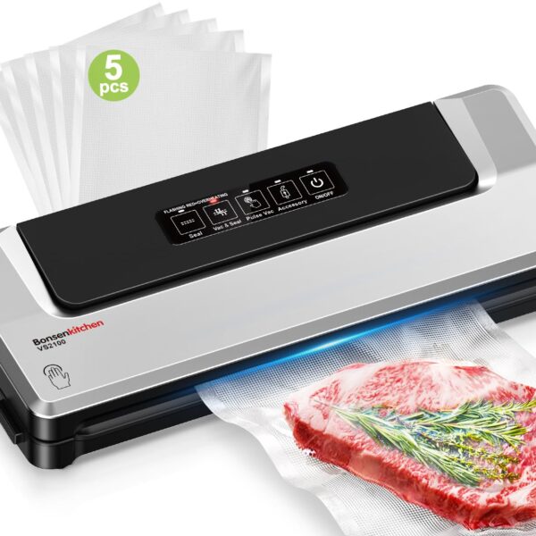 Bonsenkitchen Vakuumiergerät 4-in-1 – Folienschweisser für Sous Vide & Lebensmittellagerung