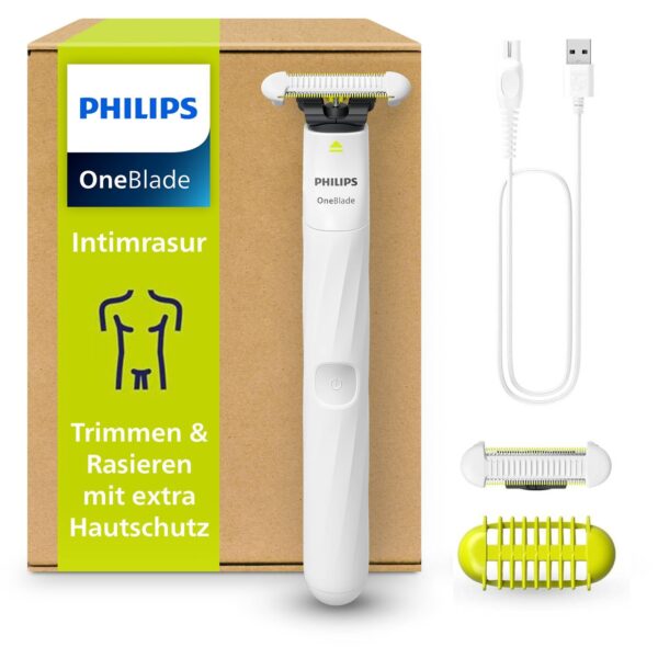 Philips OneBlade Intimate – Hybrid-Elektrorasierer mit SkinProtect für empfindliche Bereiche