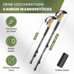 Alpenwert Teleskop-Wanderstöcke Carbon-Aluminium – TÜV geprüft für Damen & Herren – Bild 4