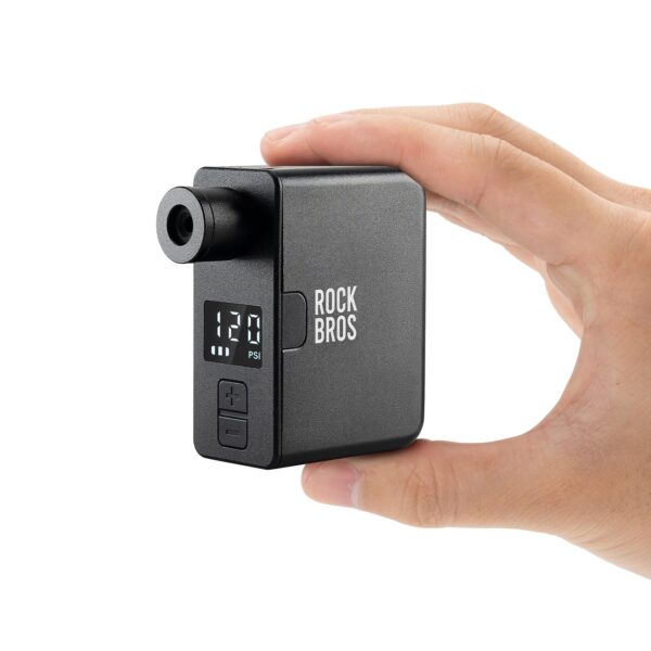 ROCKBROS Elektrische Fahrradpumpe 120PSI – Tragbare Mini-Luftpumpe mit Manometer für alle Fahrräder