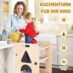 Woodure 3-in-1 Lernturm ab 1 Jahr – Klappbare Tritthocker mit Tafel für Küche – Bild 5