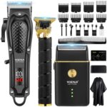 HIENA PRO Profi Haarschneidemaschine Set – 3in1 Bartrimmer & Folienrasierer mit USB-Akku